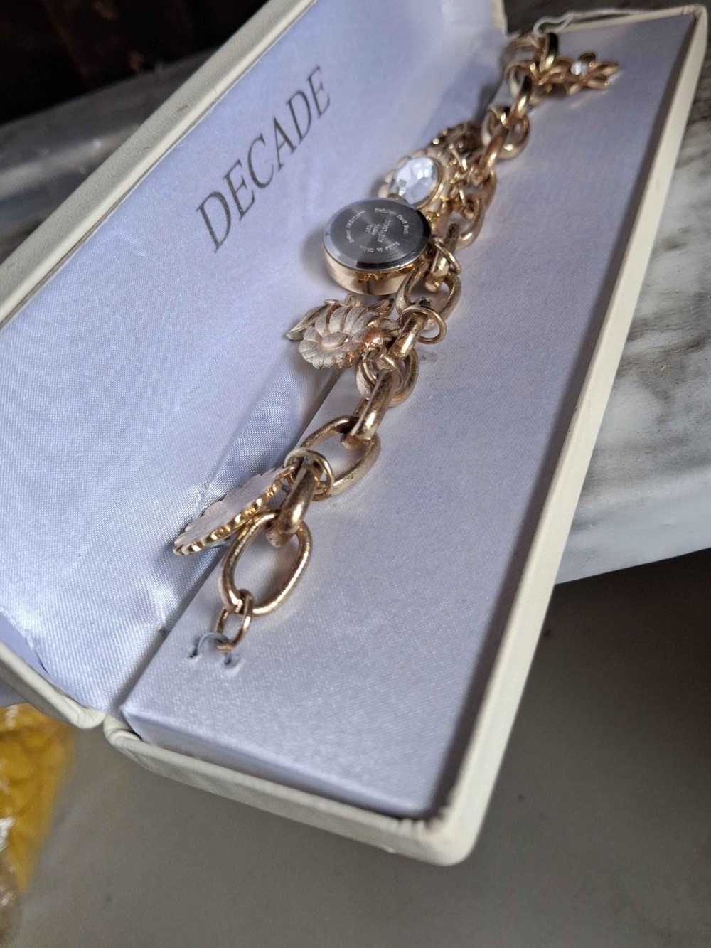 DECADE Rose Gold Charm Link Bracelet for Women